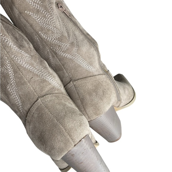 Buckle Tall Western Boot Society Tan Over the Knee Boots with Western Flair - Picture 7 of 8